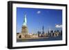 Usa, New York, New York City, Statue of Liberty and Lower Manhattan Skyline-Michele Falzone-Framed Photographic Print