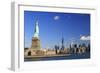 Usa, New York, New York City, Statue of Liberty and Lower Manhattan Skyline-Michele Falzone-Framed Photographic Print