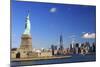 Usa, New York, New York City, Statue of Liberty and Lower Manhattan Skyline-Michele Falzone-Mounted Photographic Print