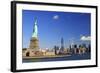 Usa, New York, New York City, Statue of Liberty and Lower Manhattan Skyline-Michele Falzone-Framed Photographic Print