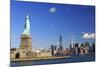 Usa, New York, New York City, Statue of Liberty and Lower Manhattan Skyline-Michele Falzone-Mounted Photographic Print