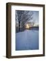 USA, New York State. Animal tracks in snow, Erie Canal.-Chris Murray-Framed Photographic Print
