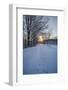 USA, New York State. Animal tracks in snow, Erie Canal.-Chris Murray-Framed Photographic Print