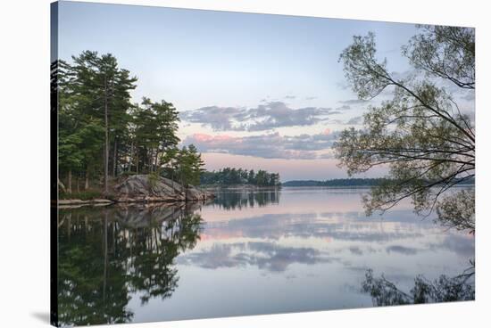 USA, New York State. Calm summer morning on the St. Lawrence River, Thousand Islands.-Chris Murray-Stretched Canvas