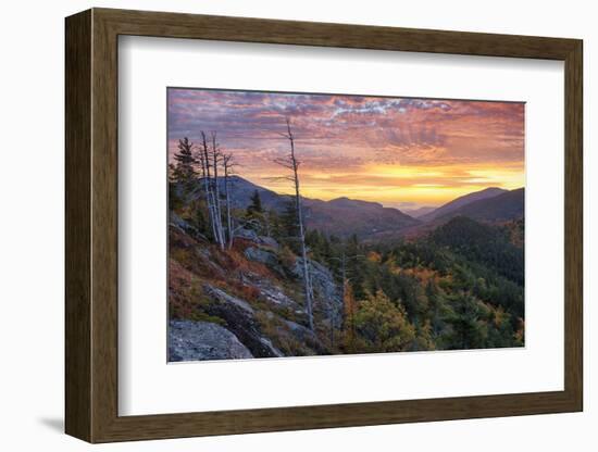 USA, New York State. Sunrise on Mount Baxter in autumn, Adirondack Mountains.-Chris Murray-Framed Photographic Print