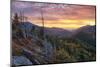 USA, New York State. Sunrise on Mount Baxter in autumn, Adirondack Mountains.-Chris Murray-Mounted Photographic Print