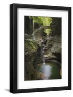 USA, New York. Waterfalls along the Gorge Trail, Watkins Glen State Park.-Alan Majchrowicz-Framed Photographic Print