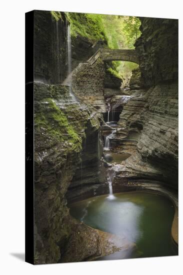 USA, New York. Waterfalls along the Gorge Trail, Watkins Glen State Park.-Alan Majchrowicz-Stretched Canvas