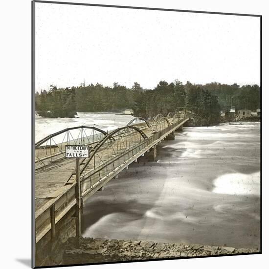 Usa,-Niagara Falls, the Bridge Above the Rapids-Leon, Levy et Fils-Mounted Photographic Print
