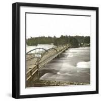 Usa,-Niagara Falls, the Bridge Above the Rapids-Leon, Levy et Fils-Framed Premium Photographic Print