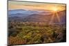 USA, North Carolina, Blue Ridge Parkway. Autumn sunset from Beacon Heights-Ann Collins-Mounted Photographic Print