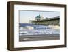 USA, North Carolina. Folly Beach, Surf at the Pier on the Beach-Hollice Looney-Framed Photographic Print