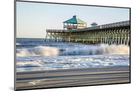 USA, North Carolina. Folly Beach, Surf at the Pier on the Beach-Hollice Looney-Mounted Photographic Print