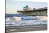 USA, North Carolina. Folly Beach, Surf at the Pier on the Beach-Hollice Looney-Stretched Canvas