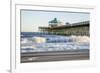 USA, North Carolina. Folly Beach, Surf at the Pier on the Beach-Hollice Looney-Framed Premium Photographic Print