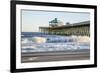 USA, North Carolina. Folly Beach, Surf at the Pier on the Beach-Hollice Looney-Framed Premium Photographic Print