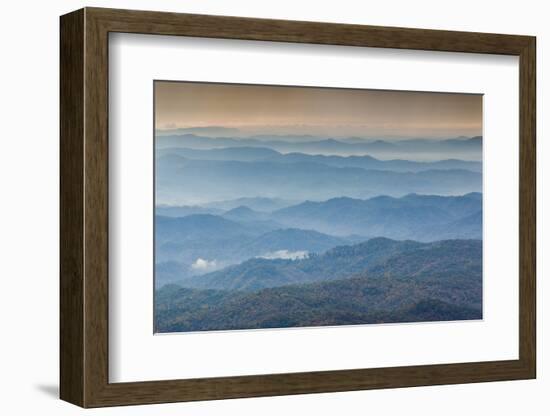 USA, North Carolina, Grandfather Mountain State Park, View of the Blue Ridge Mountains-Walter Bibikow-Framed Photographic Print