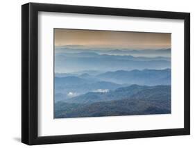 USA, North Carolina, Grandfather Mountain State Park, View of the Blue Ridge Mountains-Walter Bibikow-Framed Photographic Print