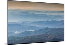 USA, North Carolina, Grandfather Mountain State Park, View of the Blue Ridge Mountains-Walter Bibikow-Mounted Photographic Print