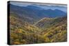 USA, North Carolina, Great Smoky Mountains National Park, Autumn Panorama from Newfound Gap-Walter Bibikow-Stretched Canvas