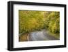 USA, North Carolina. Road Through Autumn-Colored Forest-Don Paulson-Framed Photographic Print