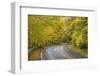 USA, North Carolina. Road Through Autumn-Colored Forest-Don Paulson-Framed Photographic Print