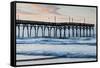 USA, North Carolina, Sunset Beach. Pier at dawn.-Jaynes Gallery-Framed Stretched Canvas