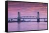 USA, North Carolina, Wilmington, Cape Fear Memorial Bridge-Walter Bibikow-Framed Stretched Canvas