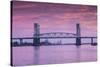 USA, North Carolina, Wilmington, Cape Fear Memorial Bridge-Walter Bibikow-Stretched Canvas
