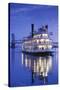 USA, North Carolina, Wilmington, River Boats on the Cape Fear River-Walter Bibikow-Stretched Canvas