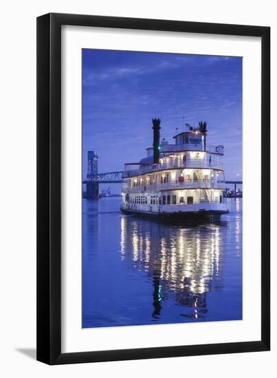 USA, North Carolina, Wilmington, River Boats on the Cape Fear River-Walter Bibikow-Framed Photographic Print