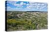 USA, North Dakota, Medora. Theodore Roosevelt National Park, South Unit, Painted Canyon Overlook-Bernard Friel-Stretched Canvas