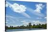 USA, NY, New York City. Central Park Reservoir and cityscape on the South and West side of the Park-Michele Molinari-Stretched Canvas