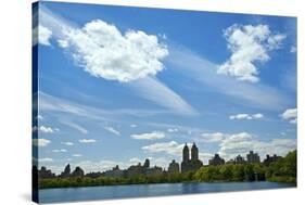 USA, NY, New York City. Central Park Reservoir and cityscape on the South and West side of the Park-Michele Molinari-Stretched Canvas