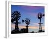 USA, Oklahoma, Elk City, Vintage Farm Windmills-Walter Bibikow-Framed Photographic Print