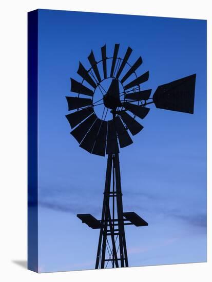 USA, Oklahoma, Elk City, Vintage Farm Windmills-Walter Bibikow-Stretched Canvas