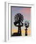 USA, Oklahoma, Elk City, Vintage Farm Windmills-Walter Bibikow-Framed Photographic Print