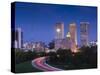 USA, Oklahoma, Tulsa, Skyline from Route 75-Walter Bibikow-Stretched Canvas