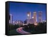 USA, Oklahoma, Tulsa, Skyline from Route 75-Walter Bibikow-Framed Stretched Canvas