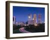 USA, Oklahoma, Tulsa, Skyline from Route 75-Walter Bibikow-Framed Photographic Print