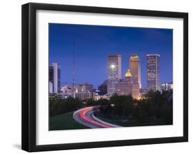 USA, Oklahoma, Tulsa, Skyline from Route 75-Walter Bibikow-Framed Photographic Print