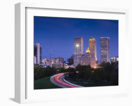 USA, Oklahoma, Tulsa, Skyline from Route 75-Walter Bibikow-Framed Photographic Print