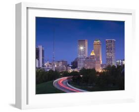 USA, Oklahoma, Tulsa, Skyline from Route 75-Walter Bibikow-Framed Photographic Print