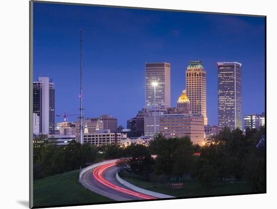 USA, Oklahoma, Tulsa, Skyline from Route 75-Walter Bibikow-Mounted Photographic Print