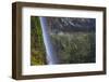 Usa. Oregon. a Hiker in the Behind Tunnel Falls in Eagle Creek-Gary Luhm-Framed Photographic Print