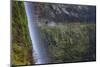 Usa. Oregon. a Hiker in the Behind Tunnel Falls in Eagle Creek-Gary Luhm-Mounted Photographic Print