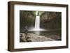 USA, Oregon. Abiqua Falls and stacked pile of rocks.-Jaynes Gallery-Framed Photographic Print