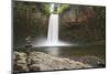 USA, Oregon. Abiqua Falls and stacked pile of rocks.-Jaynes Gallery-Mounted Photographic Print