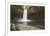 USA, Oregon. Abiqua Falls and stacked pile of rocks.-Jaynes Gallery-Framed Premium Photographic Print