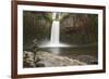 USA, Oregon. Abiqua Falls and stacked pile of rocks.-Jaynes Gallery-Framed Premium Photographic Print